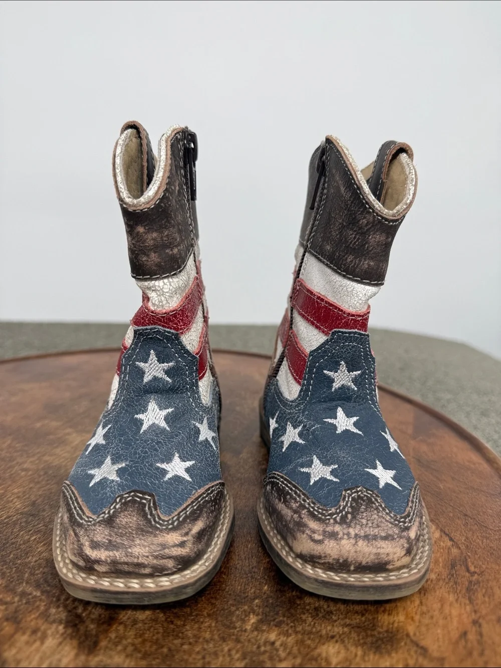 Roper Boots Infants 6 Americana Star Stripe Cowboy Brown Flag Western Baby Kids